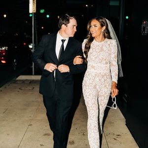 Nadine Merabi White Lace Jumpsuit